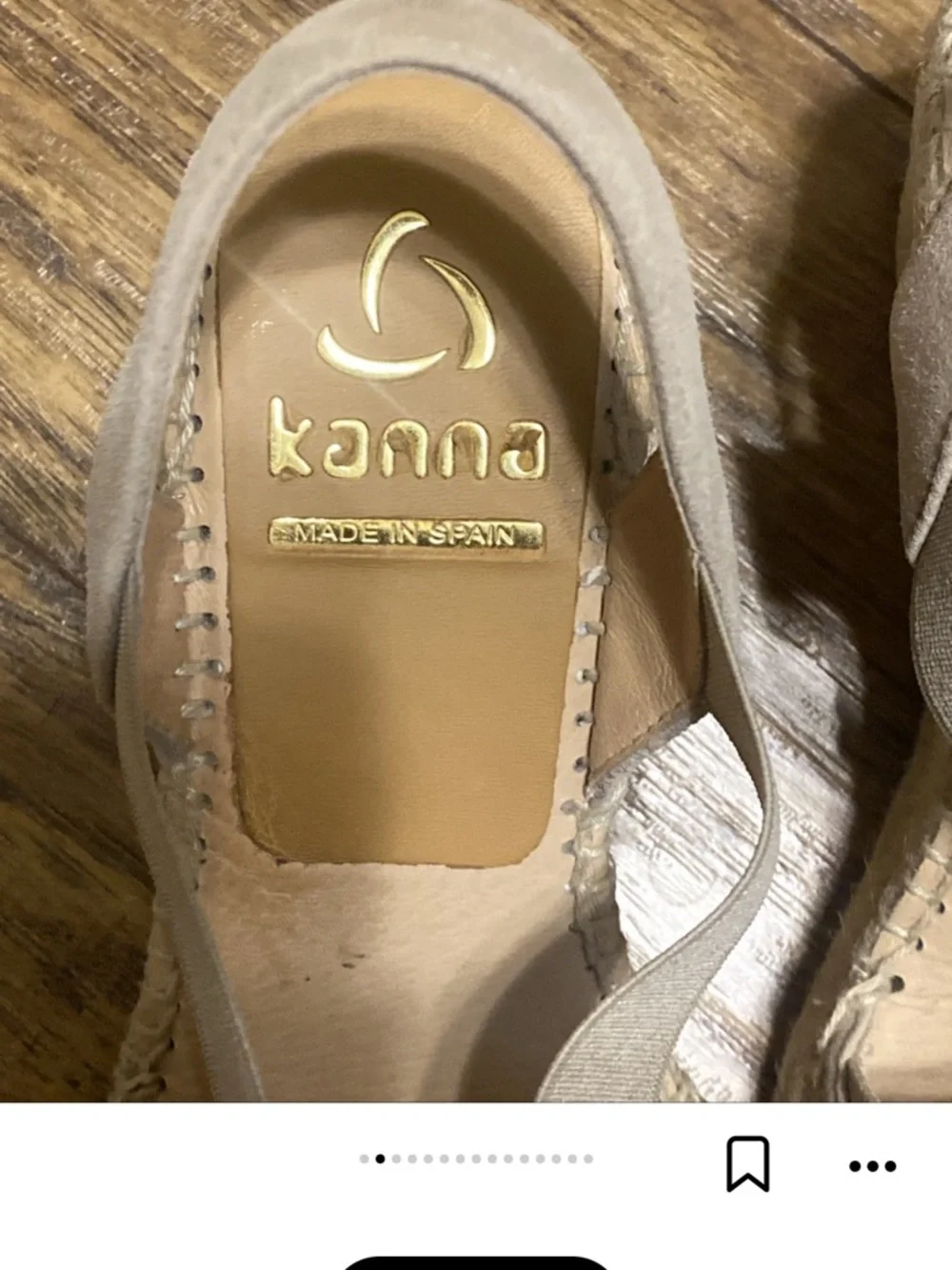 kanna Neutral Beige Suede Espadrille Wedge Sandals